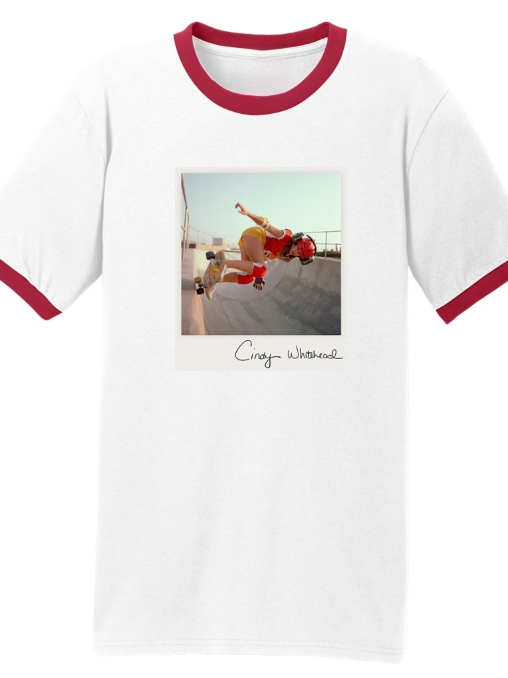 Cindy Whitehead Skateboarding ringer T-shirt